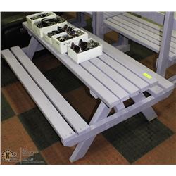 NEW  YOUTH SIZE WOOD PURPLE PICNIC TABLE