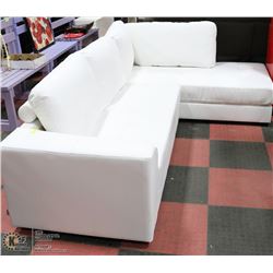 NEW WHITE LEATHERETTE L SHAPE SECTIONAL