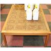 Image 1 : SOLID WOOD 52" X 35" TILE TOP COFFEE TABLE