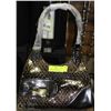 Image 1 : BROWN SNAKESKIN STYLE HANDBAG WITH STIRUP ACCENT