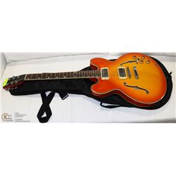 MAINSTAGE  HOLLOW BODY ELECTRIC GUITAR W/ GIG BAG