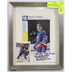 BRYAN TROTTIER FRAMED AUTOGRAPH UNAUTHENTICATED