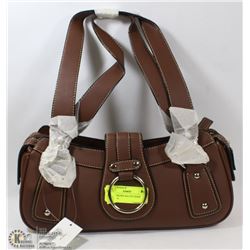 SMALL BROWN MATTE FINISH HANDBAG