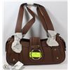 Image 1 : SMALL BROWN MATTE FINISH HANDBAG