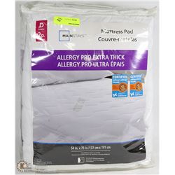 DOUBLE SIZE ALLERGY PRO EXTRA THICK MATTRESS PAD