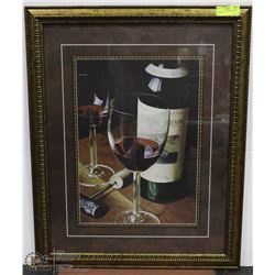 WINE THEMED FRAMED PICTURE 25"X32"