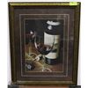 Image 1 : WINE THEMED FRAMED PICTURE 25"X32"