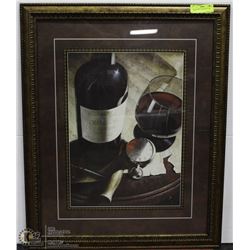 WINE THEMED FRAMED PICTURE 25"X32"