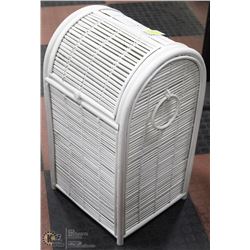 WHITE WICKER LAUNDRY HAMPER 25" TALL