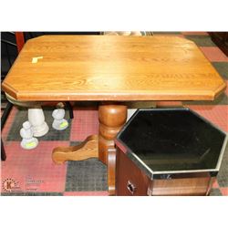 WOOD PEDESTAL TABLE