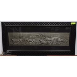 SHOWHOME FRAMED "CAT CHASING CAT" PICTURE