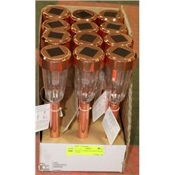LOT OF 12 COPPER PATHWAY SOLAR LIGHTS