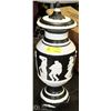 Image 1 : BLACK AND WHITE CAMEO STYLE VASE W LID