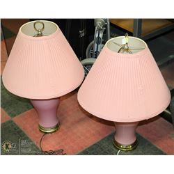 PAIR OF PINK LAMPS