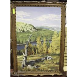 LARGE WOOD FRAMED MARLA WILSON OIL ON CANVAS