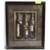 Image 1 : 3 BOTTLES OF WINE MATTED FRAMED PICTURE