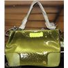 Image 1 : GREEN SNAKESKIN STYLE HANDBAG WITH SIDE CLASPS