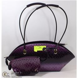 PURPLE SNAKESKIN STYLE 2IN1 HANDBAG