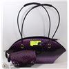 Image 1 : PURPLE SNAKESKIN STYLE 2IN1 HANDBAG