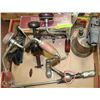 Image 1 : FLAT OF VINTAGE TOOLS INCL HAND DRILL, TORCH