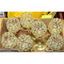 BOX OF CANDLE HOLDERS