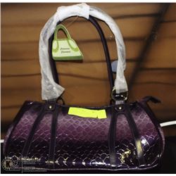 PURPLE SNAKESKIN STYLE HANDBAG