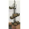 Image 1 : BLACK METAL & WICKER 5 TIER PLANT STAND -