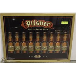 FRAMED 21 X 29 PILSNER BEER PICTURE