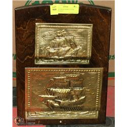 VINTAGE BRASS SHIPS LETTER WALL PLAQUE