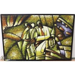 FRAMED ABSTRACT CANVAS PICTURE 38"X24"