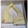 Image 1 : HAND CARVED GENUINE ALABASTER BOOKENDS