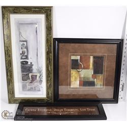 FLAT OF 3 DECORATIVE PICTURES