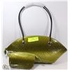 Image 1 : GREEN SNAKESKIN STYLE 2IN1 HANDBAG