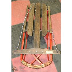 VINTAGE WOOD AND METAL CHILDS SLED