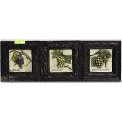 3 WINE PLAQUES