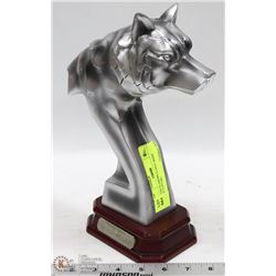 NORTH AMERICA GREY WOLF SCULPTURE,
