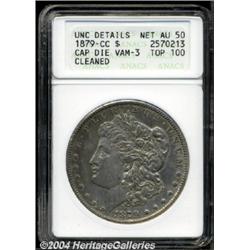 1879-CC $1 Capped Die--Cleaned--ANACS. Unc Details, Net AU50.