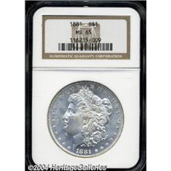 1881 $1 MS65 NGC.
