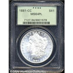 1881-CC $1 MS64 Prooflike PCGS.