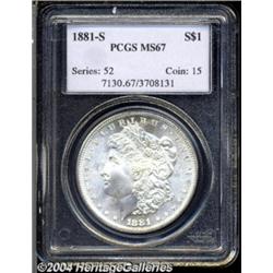 1881-S $1 MS67 PCGS.