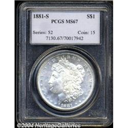 1881-S $1 MS67 PCGS.