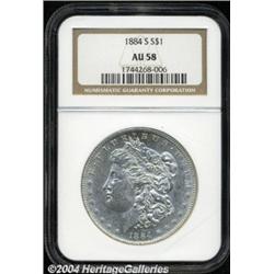 1884-S $1 AU58 NGC.