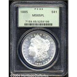1885 $1 MS65 Prooflike PCGS.