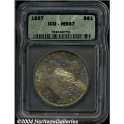 1887 $1 MS67 ICG.