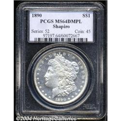 1890 $1 MS64 Deep Mirror Prooflike PCGS.