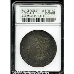 1892-S $1--Cleaned, Retoned--ANACS. AU Details, Net XF40.