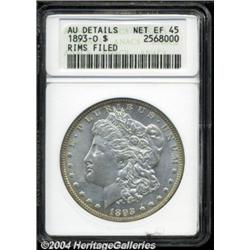1893-O $1--Rims Filed--ANACS. AU Details, Net XF45.