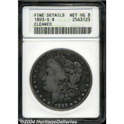 1893-S $1--Cleaned--ANACS. Fine Details, Net VG8.