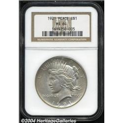 1921 $1 MS64 NGC.