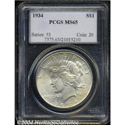 1934 $1 MS65 PCGS.